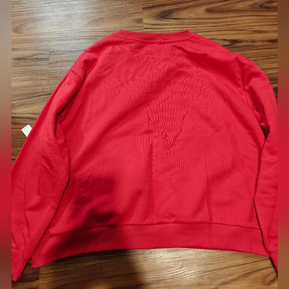 feathers Red Crewneck Sweatshirt with Stud Detail - Picture 6 of 7